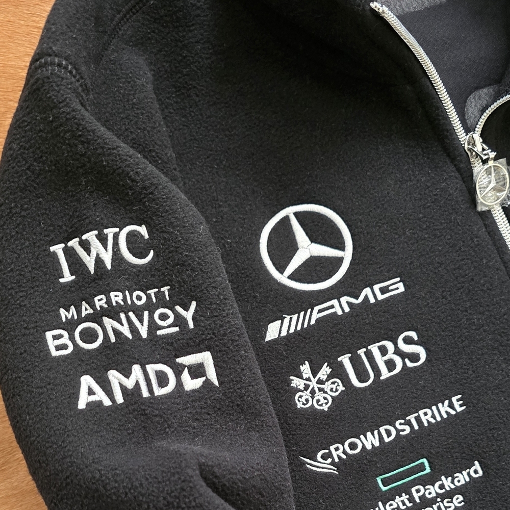 ♤AMAZING!♤ F1 Mercedes AMG Petronas Black Performance Pull Over Jacket